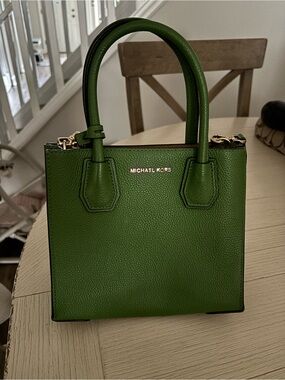 Michael Kors Green Pebbled Leather Satchel